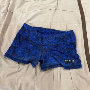 Fleo Women's Electric Blue Patterned Athletic Shorts